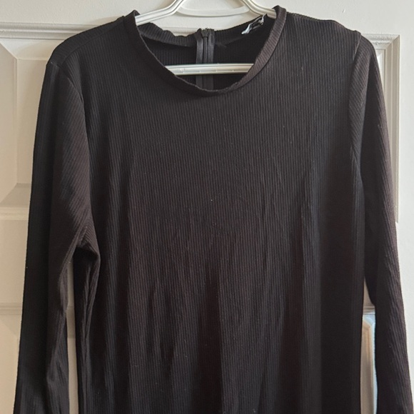 Fashion Nova Black Ribbed Long Sleeve Slim Jumpsuit - Picture 6 of 6